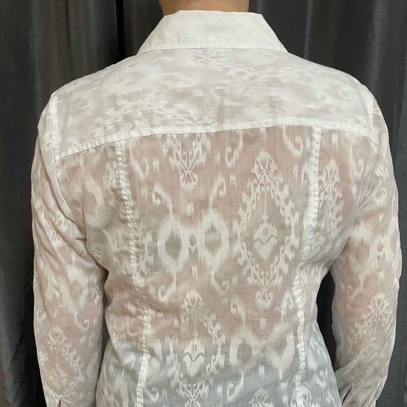 Michael Kors western print button down white shirt. - Picture 4 of 5